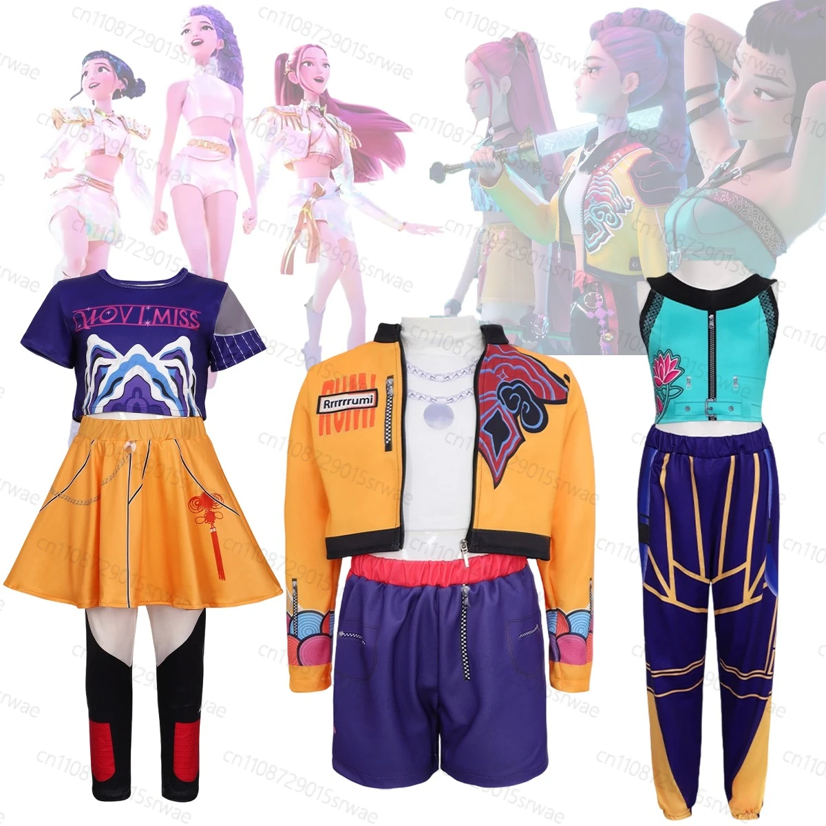 

K-Pop Demon Hunters Zoey Rumi Mira Anime Cosplay 3D Print Cosplay Suit Costume Kids Singer Performance Outfits