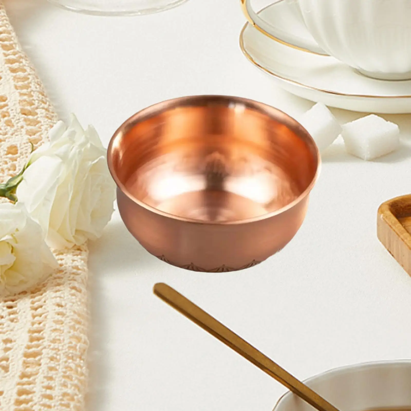 Brass Buddhist Decor Bowl Mini Candle Holder Sculpture for Feng Shui Meditation and Worship