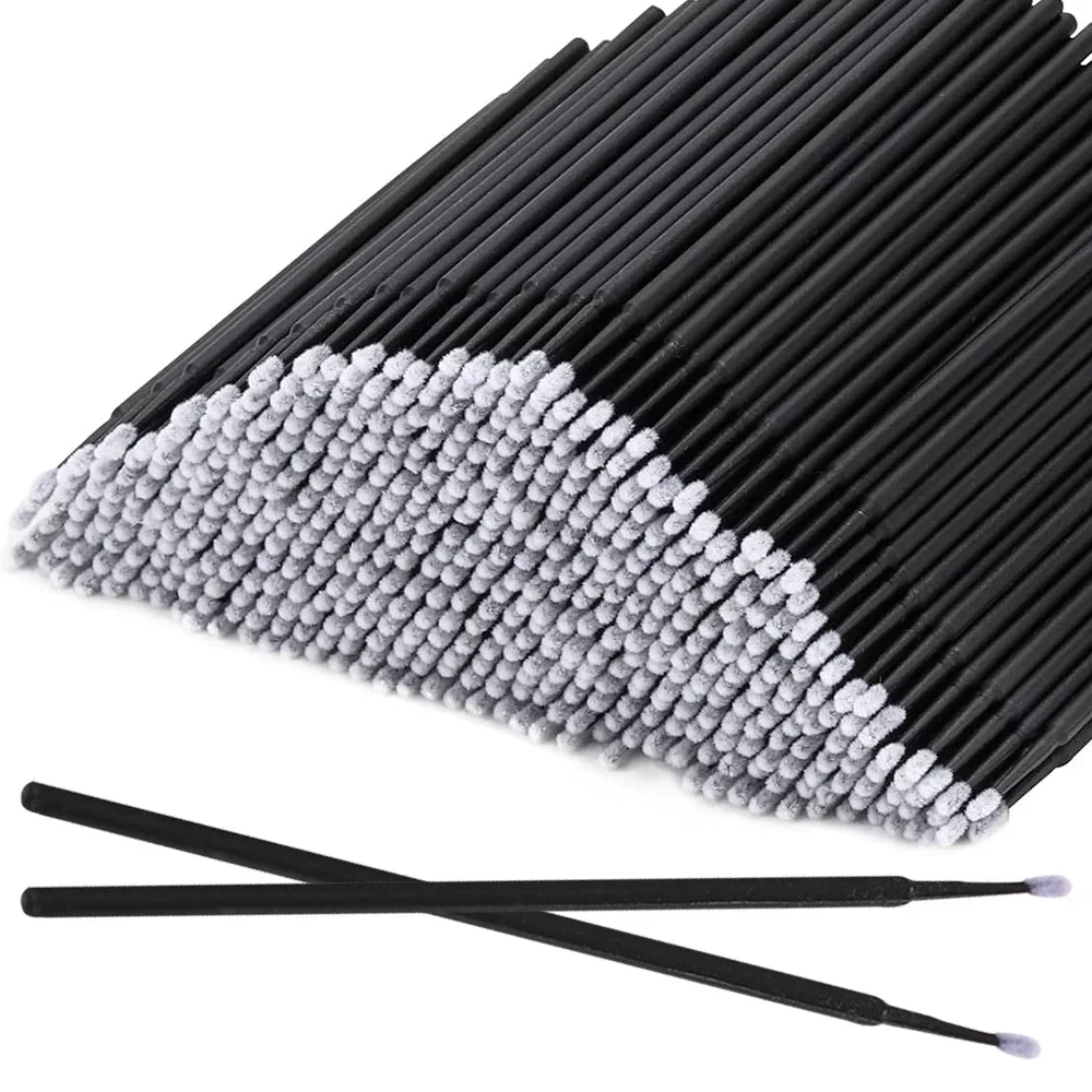 300pcs Swab Micro Brushes Brush For Eyelashes Removing Extension Individua Lash Tool Disposable MicroBrush Eyelash Cleaning