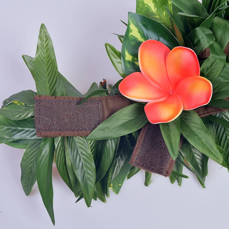 Artificial Flower Headband Hula Silk Plumeria with Shell Pearl Silk Leaves Headwear Hawiian Haku Hair Accessories