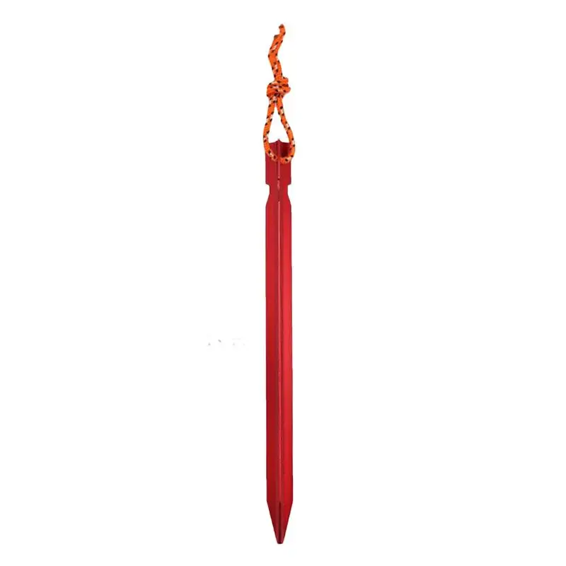 Aluminium Tent Stakes 7 Inches Metal Tent Pegs Ground Stakes Aluminum Pop Up Tent Stakes With Pull Ropes For Pitching Camping