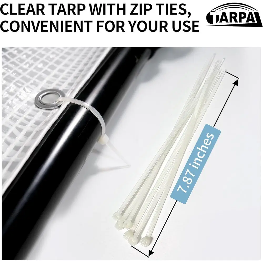 10x10 Heavy-Duty Waterproof Tarp with Grommets or Zip Ties for Small Greenhouse, Outdoor Garden, Farm, Chicken Coop