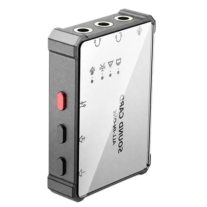Three-Interface Independent Sound Card, Type-C To 3.5Mm Audio Converter Adapter Four EQ Modes For Game Streaming