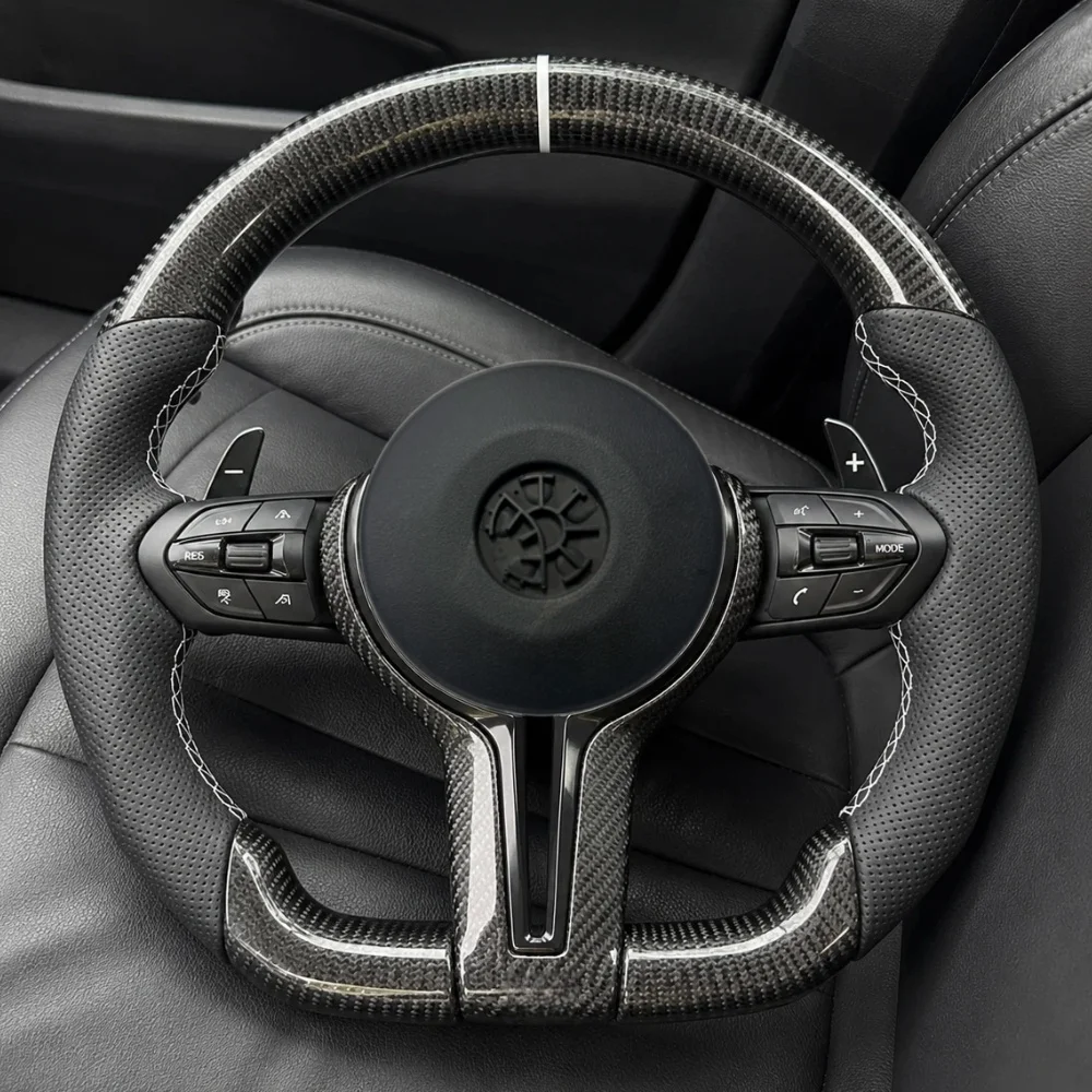 Carbon Fiber Accessories For BMW F01 F10 F11 F15 F16 F20 F22 F30 F32 F33 F34 F36 F48 F82 M3 M4 E90 E70 M Sport Steering Wheel