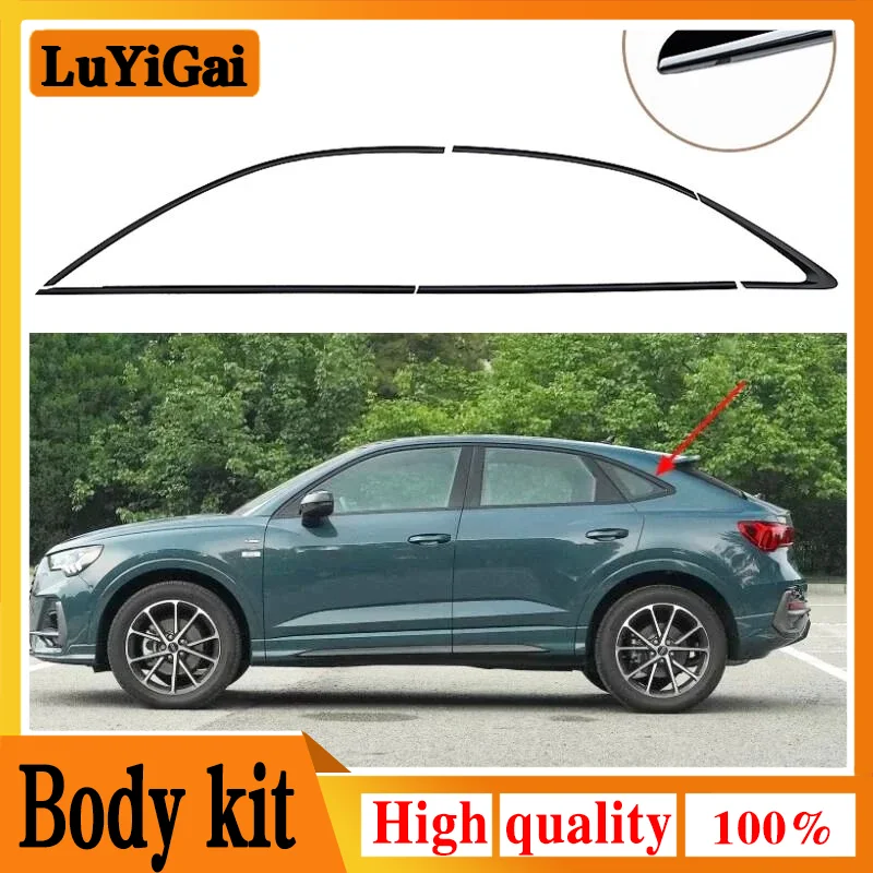 

FOR Audi Q3 Sportback ONLY 2020 2021 2022 2023 2024 Glossy Black Car Window Trim Molding Cover trim 10PC