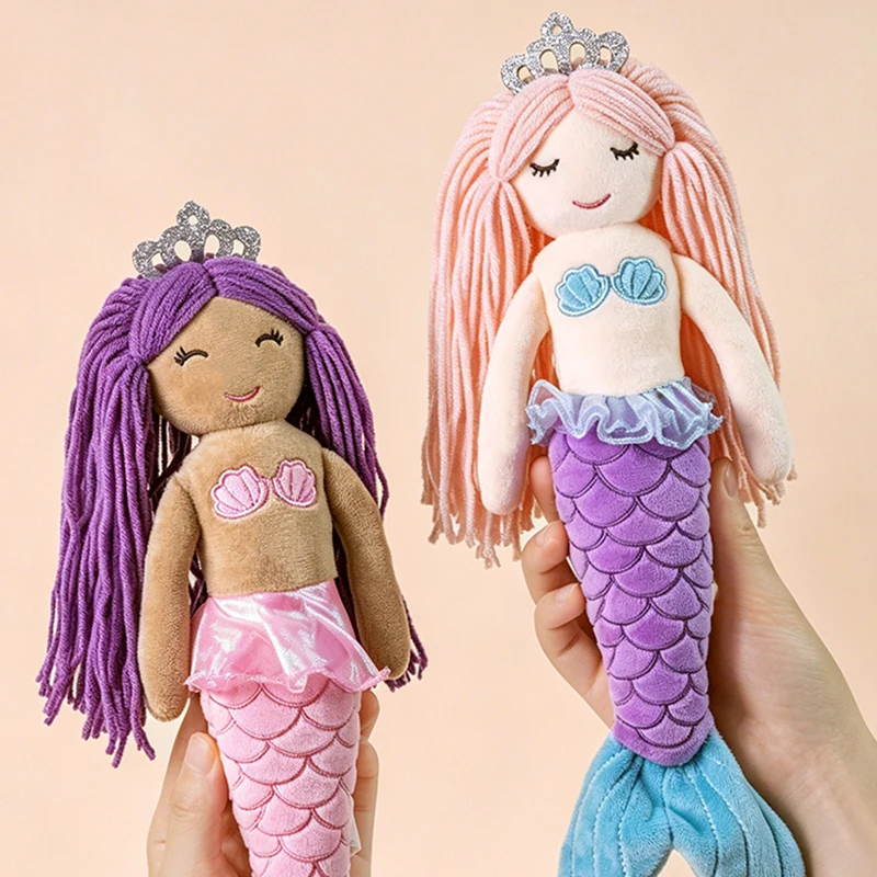 30cm Kawaii Crown Mermaid Plush Toys Cute Mermaid Princess Girls Stuffed Soft Plushies Dolls for Children Birthday Gifts Decor