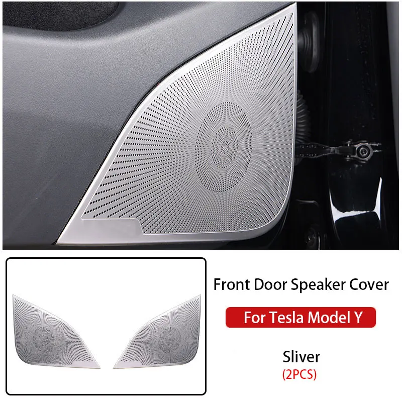 Car Audio Speaker Cover For Tesla Model Y 2019-2024 Interior Trim Sticker Door Loudspeaker Cover Under Seat Outlet Vent Trim