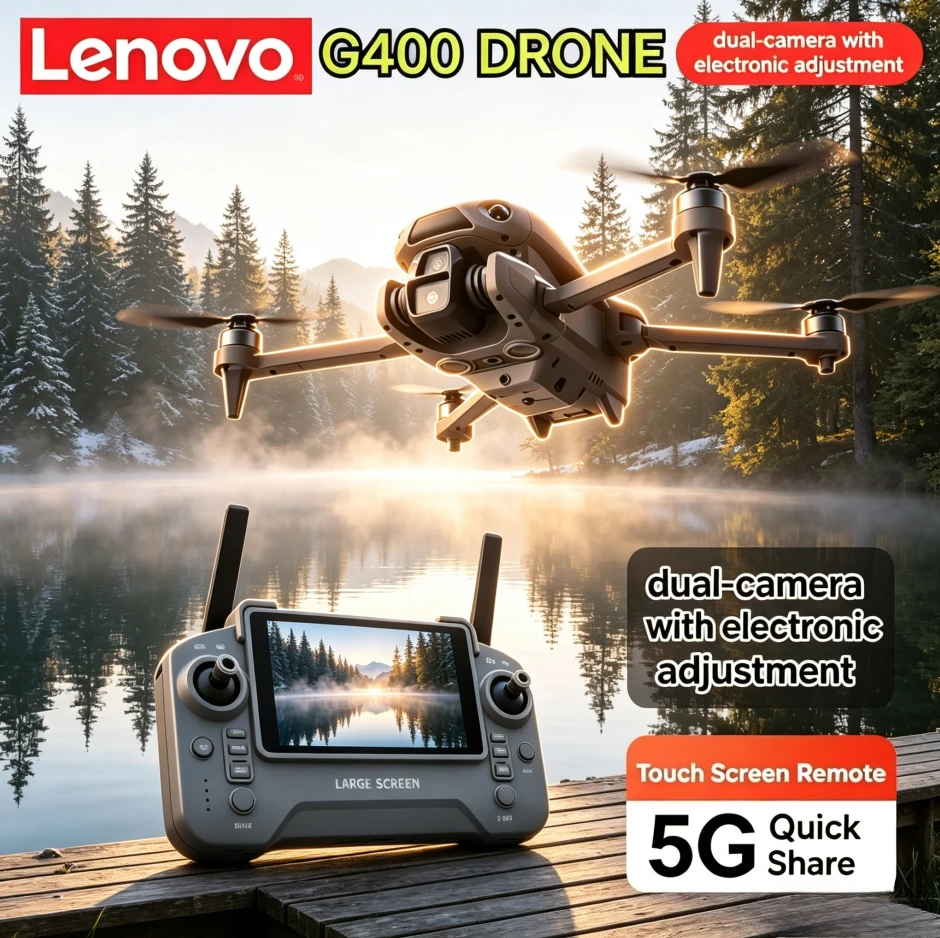 Lenovo G400 GPS Foldable Brushless Drone 8K Dual Camera Optical Flow Obstacle Avoidance Quadcopter With Screen Remote Control