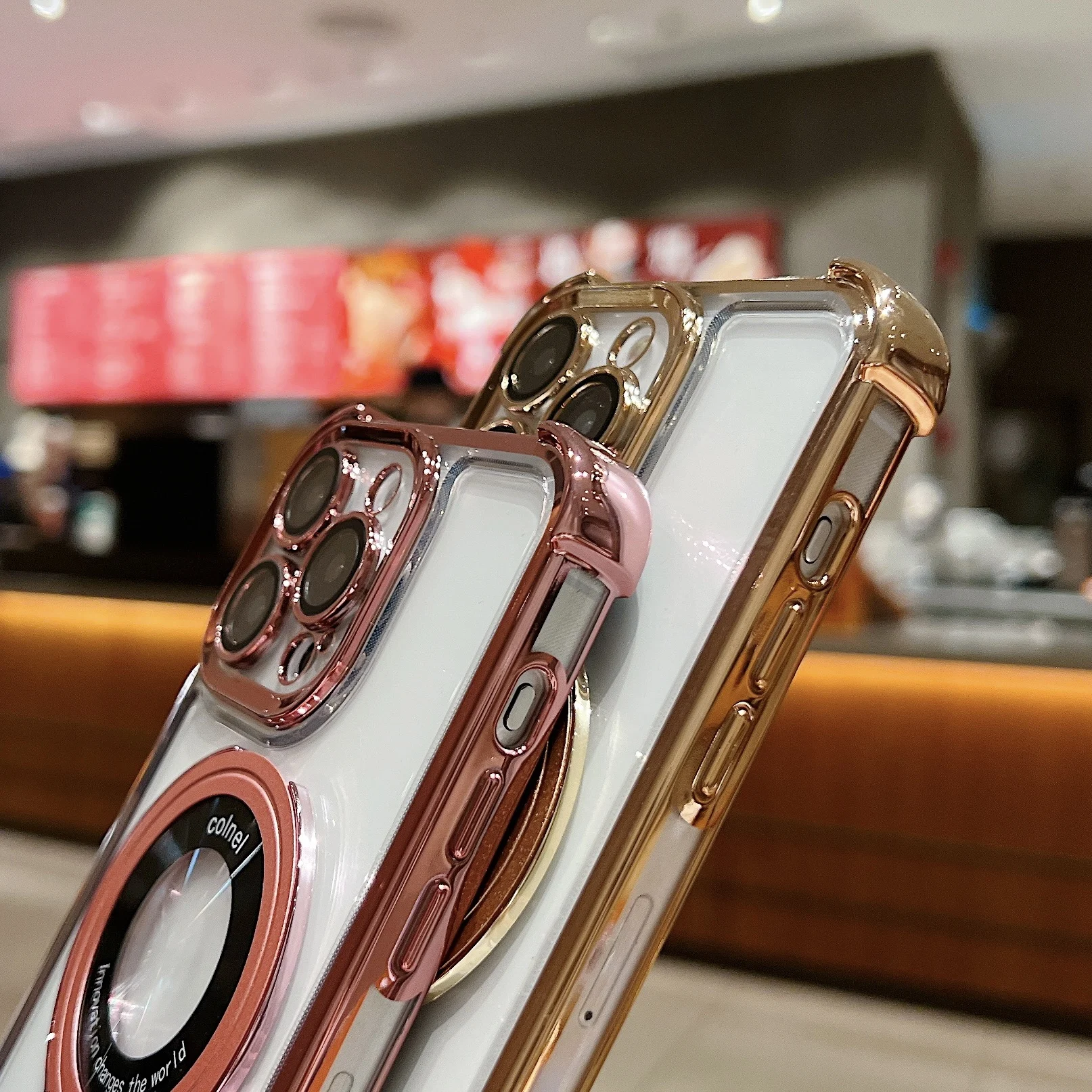 Moda chapeamento suporte magnético caso para iphone 17 16 15 14 13 12 pro max caso com suporte capa à prova de choque para magsafe