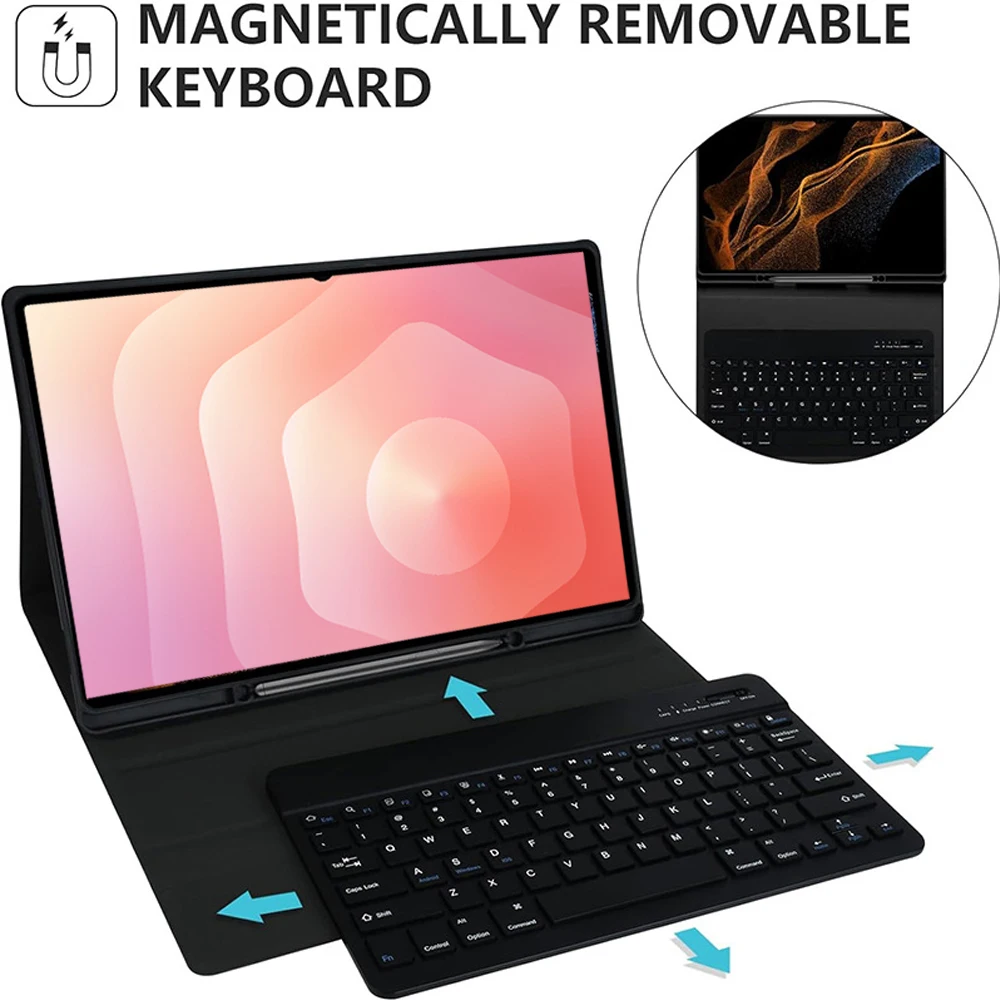 Tablet Case for 2025 Samsung Galaxy Tab S11 Ultra 14.6 lnch,Detachable Bluetooth Keyboard with Pencil Holder SM-X930/X936B