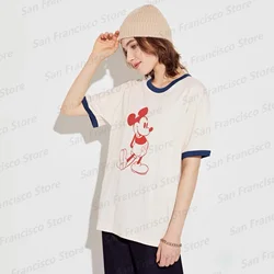 2024 New Summer Disney Red Mickey Mouse Pattern Printed Outdoor Short Sleeve KID/Adult Comfortable Casual T-Shirt Hot Sale