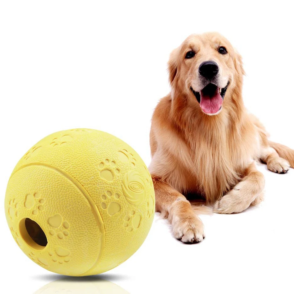 Interactive Food Dispensing Dog Rubber Toy Ball,Non-Toxic Chew Toys for Pet Tooth Cleaning, Chewing Pet Exercise Game Ball IQ Tr