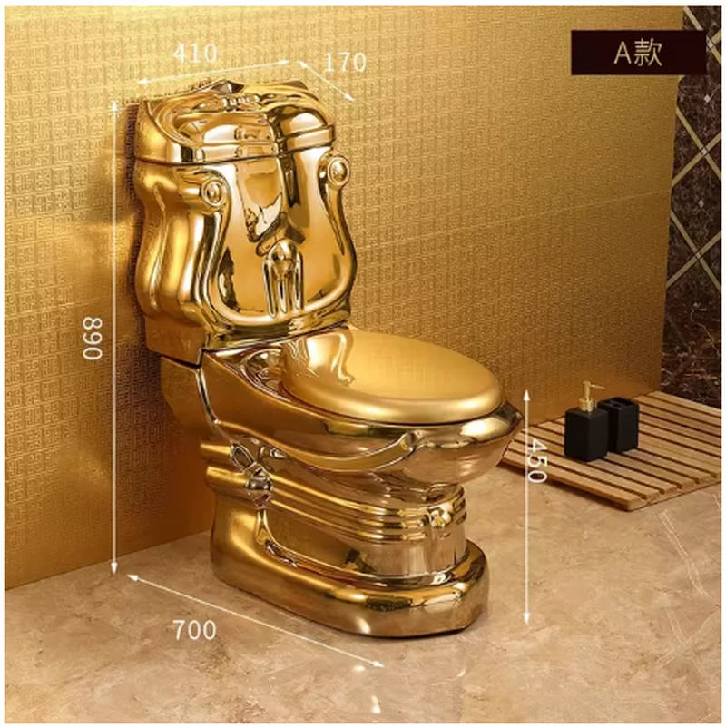 Personalized creative egg shaped golden toilet, European gold-plated luxury toilet YX620TB