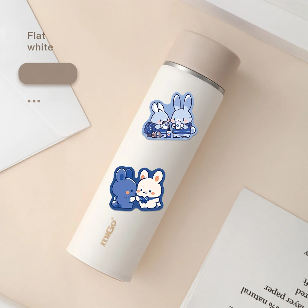 Blue Bunny Stickers 50 Pcs Blue Stickers Aesthetic for Laptop Scrapbook Phone Luggage Water Bottles Journal Stickers Waterproof