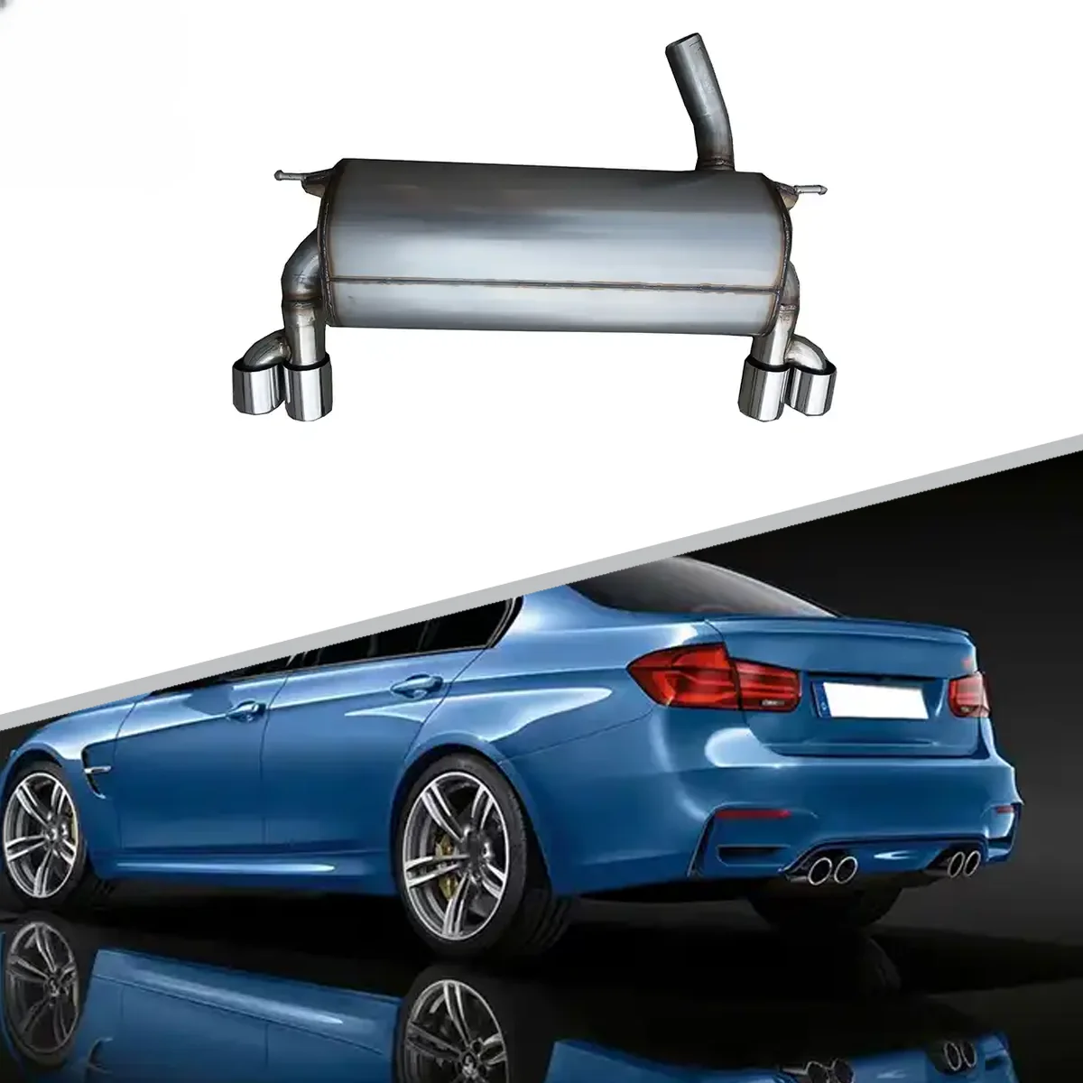 

High Quality M-Tech Style Car Rear Bumper Body Parts Double Outlet Exhaust For BMW F30 F35