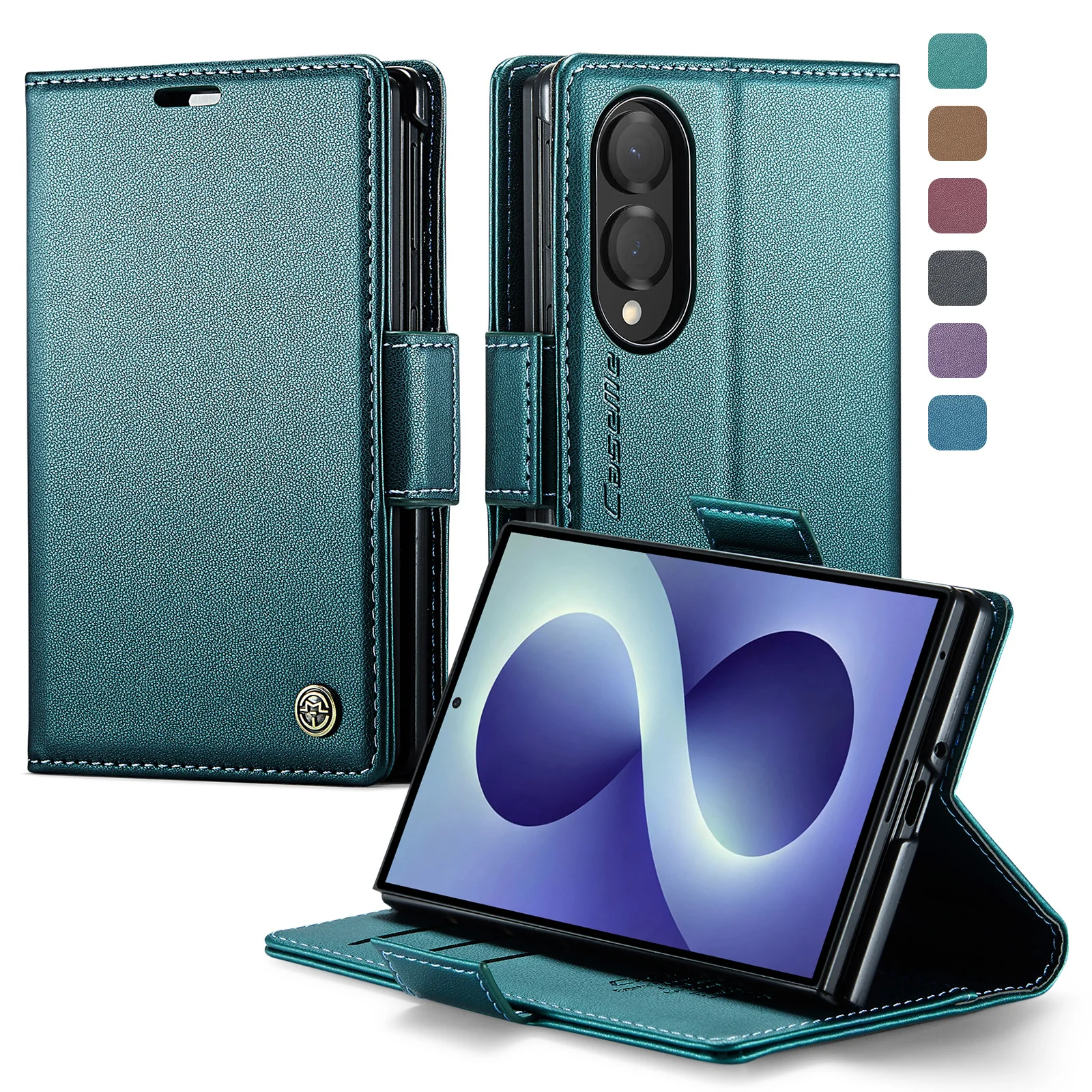 CaseMe for Samsung Galaxy Z Fold8 Wide / Z Fold8 Ultra Case , Magnetic Flip PU Leather Wallet Card Holder Phone Cover Protector