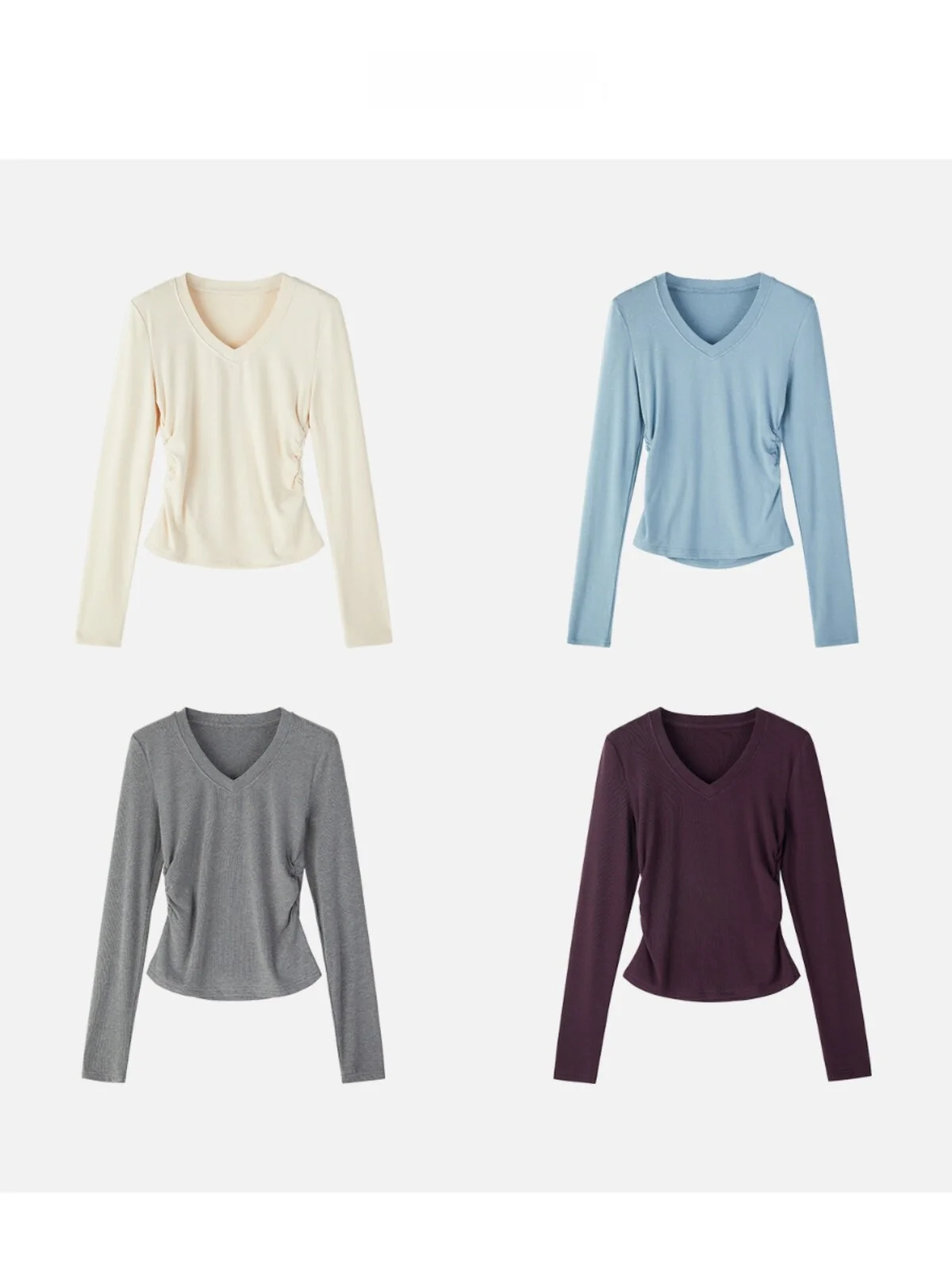 

JINGJING2024 New Soft T Laisel Wool Blend V-ne Slim-fit Base Layer Knitted Sweater Women's Autumn Faion Casual Top