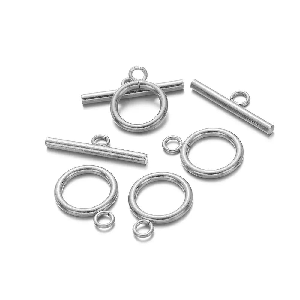 5Sets/lot Stainless Steel OT Toggle Clasp Hooks Round Bar Connector Fastener Bracelet For DIY Jewelry Making Accessories