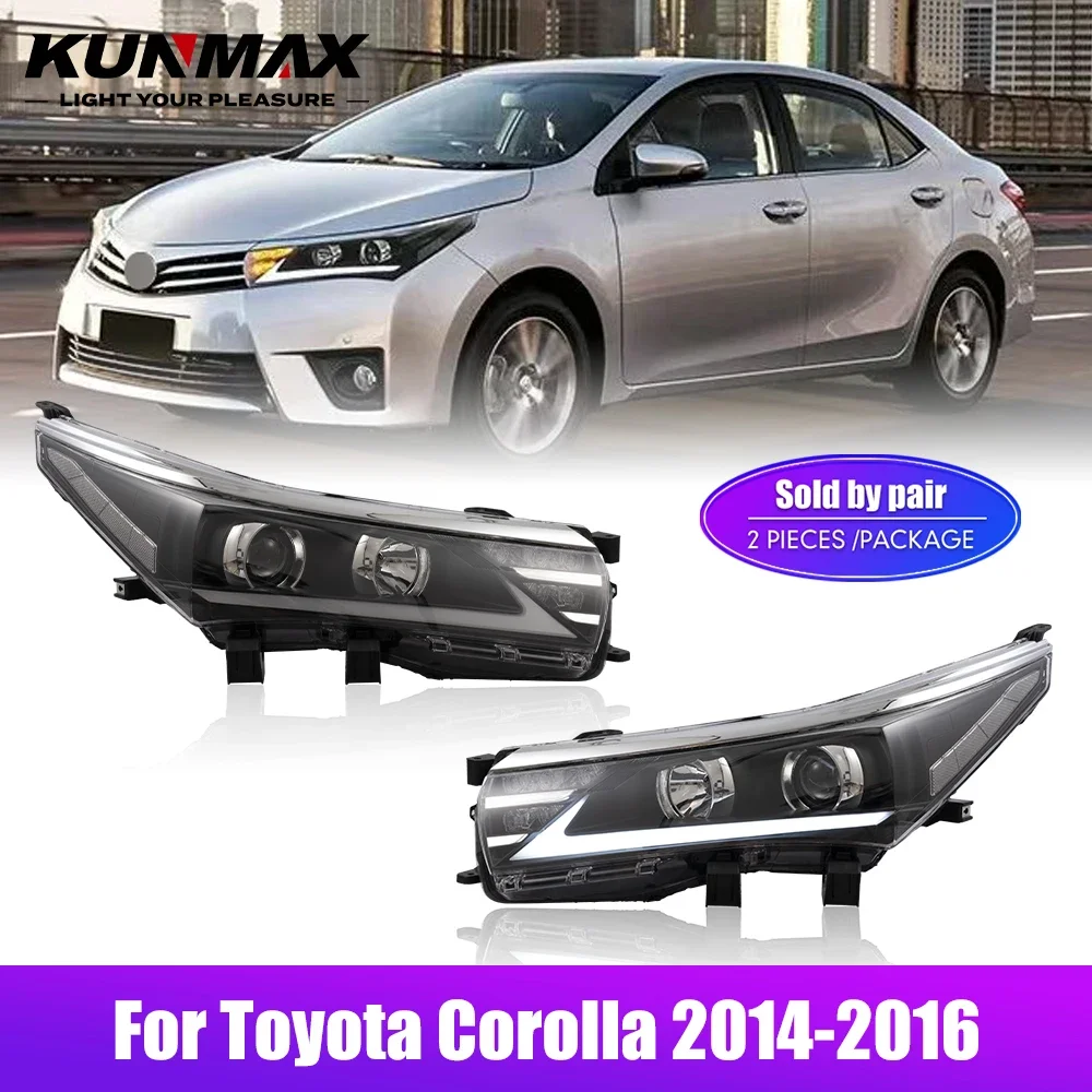 

Pair Of LED Car Headlight Assembly For Toyota Corolla 2014-2016( Lexus Style) Headlights DRL Tuning Signal Front Head Lamp