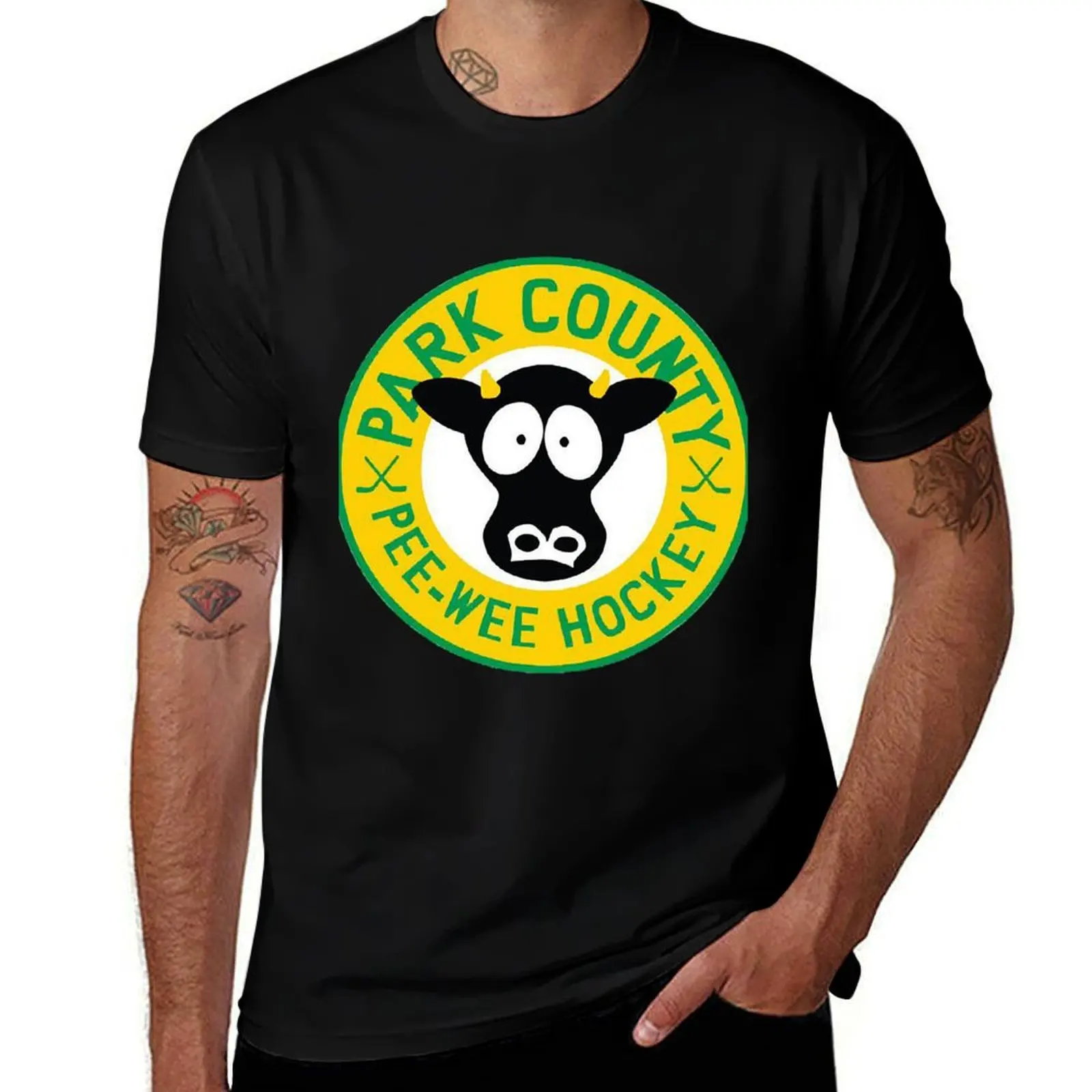 South Park Cows Pee Wee Hockey T-Shirt Basic Simple Casual Short Sleeve Tee T-Shirt