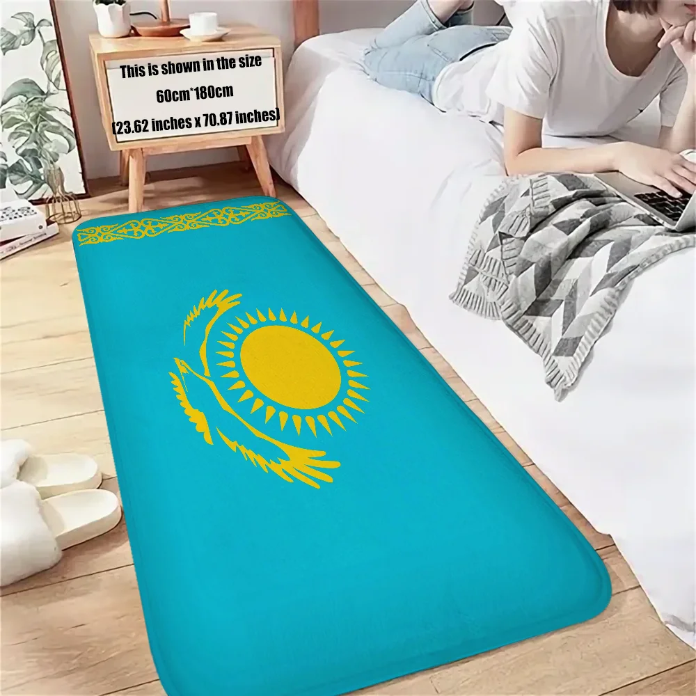 AstanaS QazaqstanS Кухонный Коврик Для Дома И Улицы, Замшевый Коврик, Противоскользящий Полосатый Дизайн Для Гостиной, Спальни