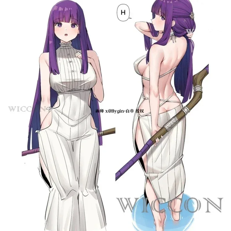 فريرين في الجنازة دوجين السرخس تأثيري ازياء السرخس هالوين ازياء للنساء السرخس مثير الأبيض متماسكة فستان مرن شعر مستعار