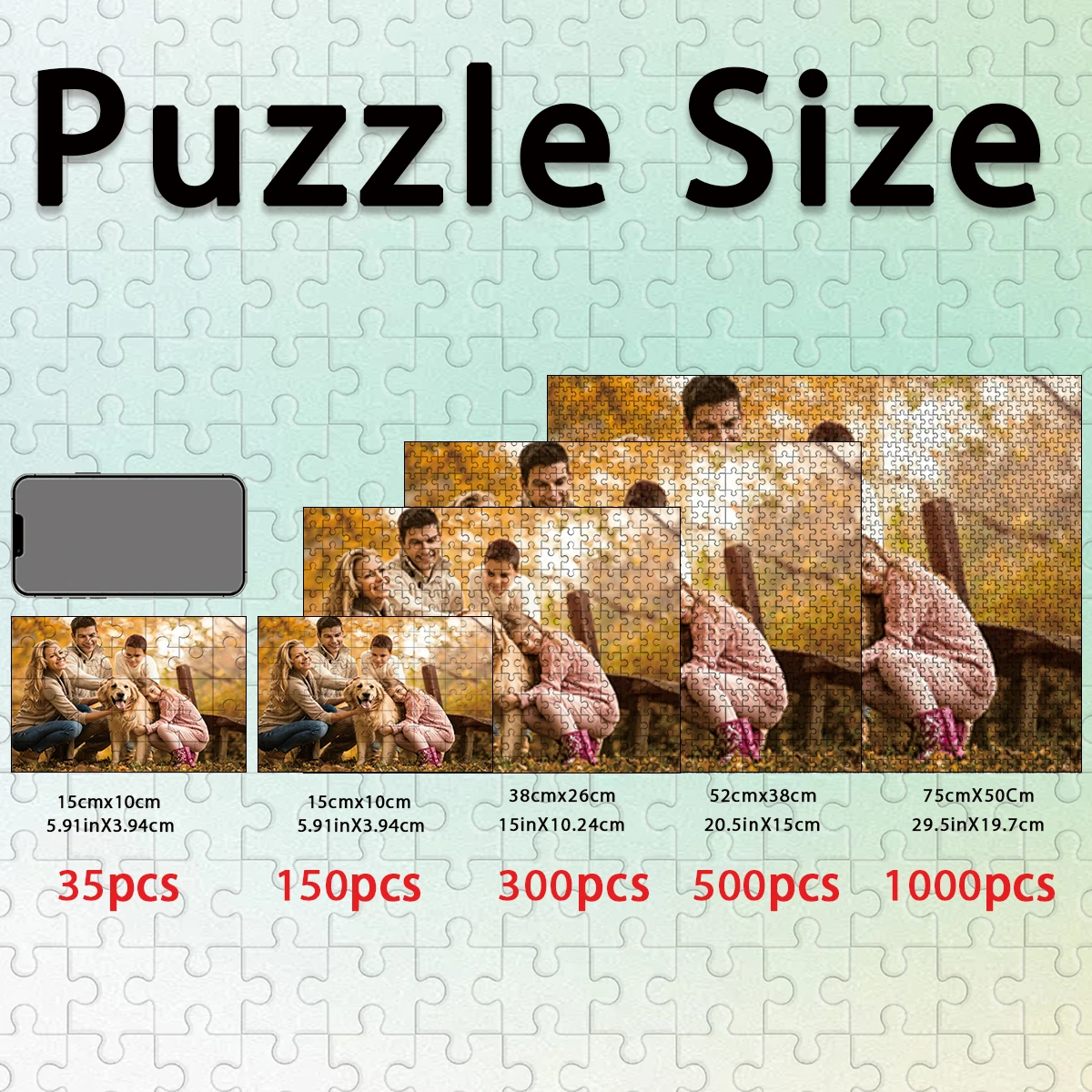 35/300/500pcs NEW home Customized Picture Puzzle Custom DIY Personalised Photo Portrait Puzzles For Family Decor boyfriend Gift