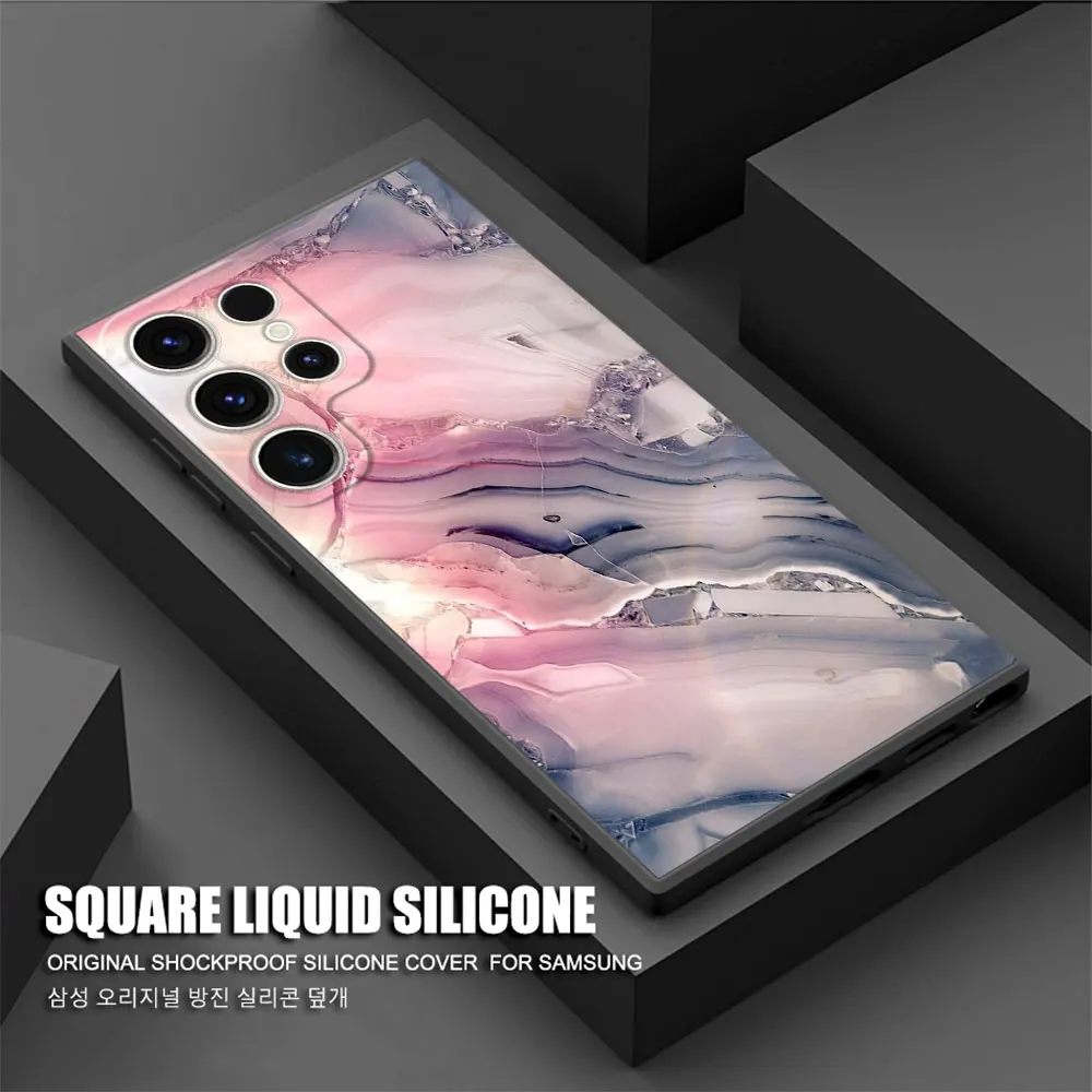 Marble Pattern Phone Case for Samsung Galaxy S22 Plus S23 Ultra S20 S21 FE S24 Ultra S21 5G Matte Back TPU Soft Cover