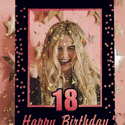 LaVenty Rose Gold 18th 30th 40th Birthday Party Photo Booth Props Birthday 18th Birthday 30th Birthday 40th Birthday Photo Frame