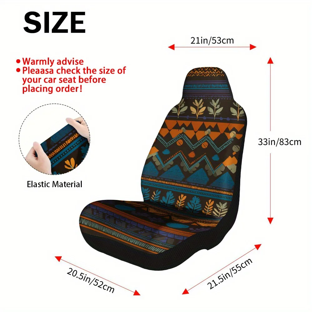 2pcs Fit Car Seat Covers Compatible For Most Cars, Trucks, Vans & SUVs - Heavy-Duty Wipeable Front Seat Protectors With Modern G