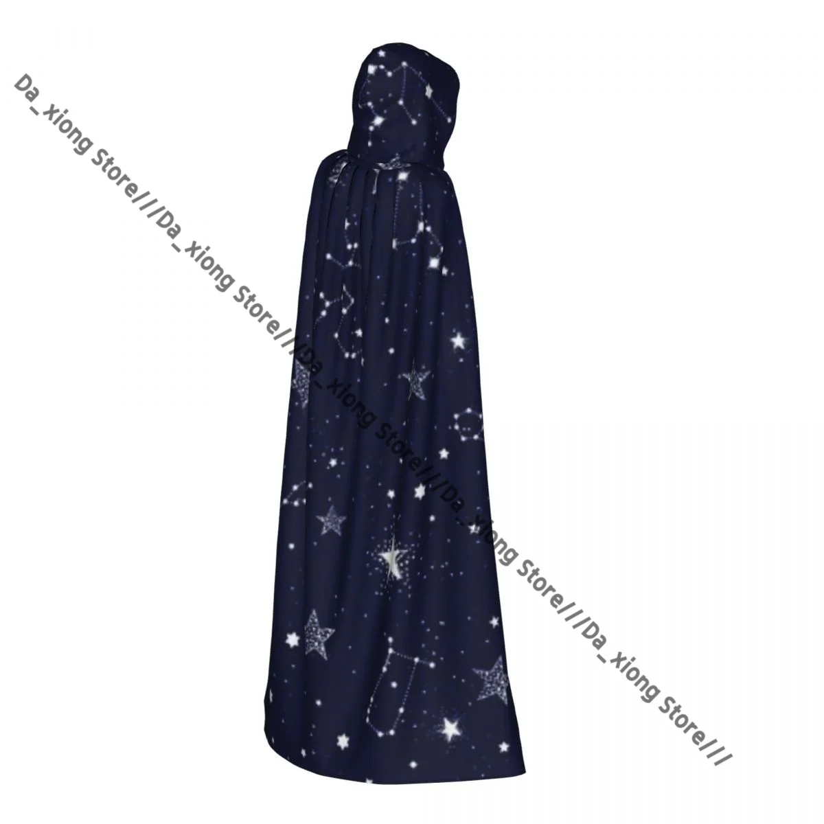 Unisex Halloween Cloak Space Galaxy Constellation Zodiac Star Cape Hooded Medieval Costume Witch Wicca Vampire