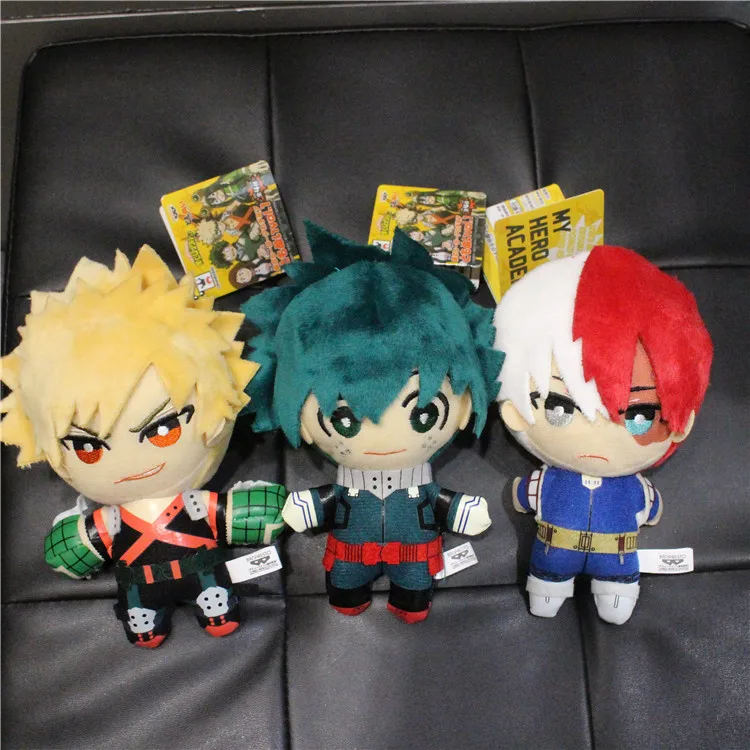 Anime Doll My Hero Academy Deku Stuffed Plush Doll 15cm Baguko Todoroki Cute Children's Cotton Comfort Toy Birthday Gifts