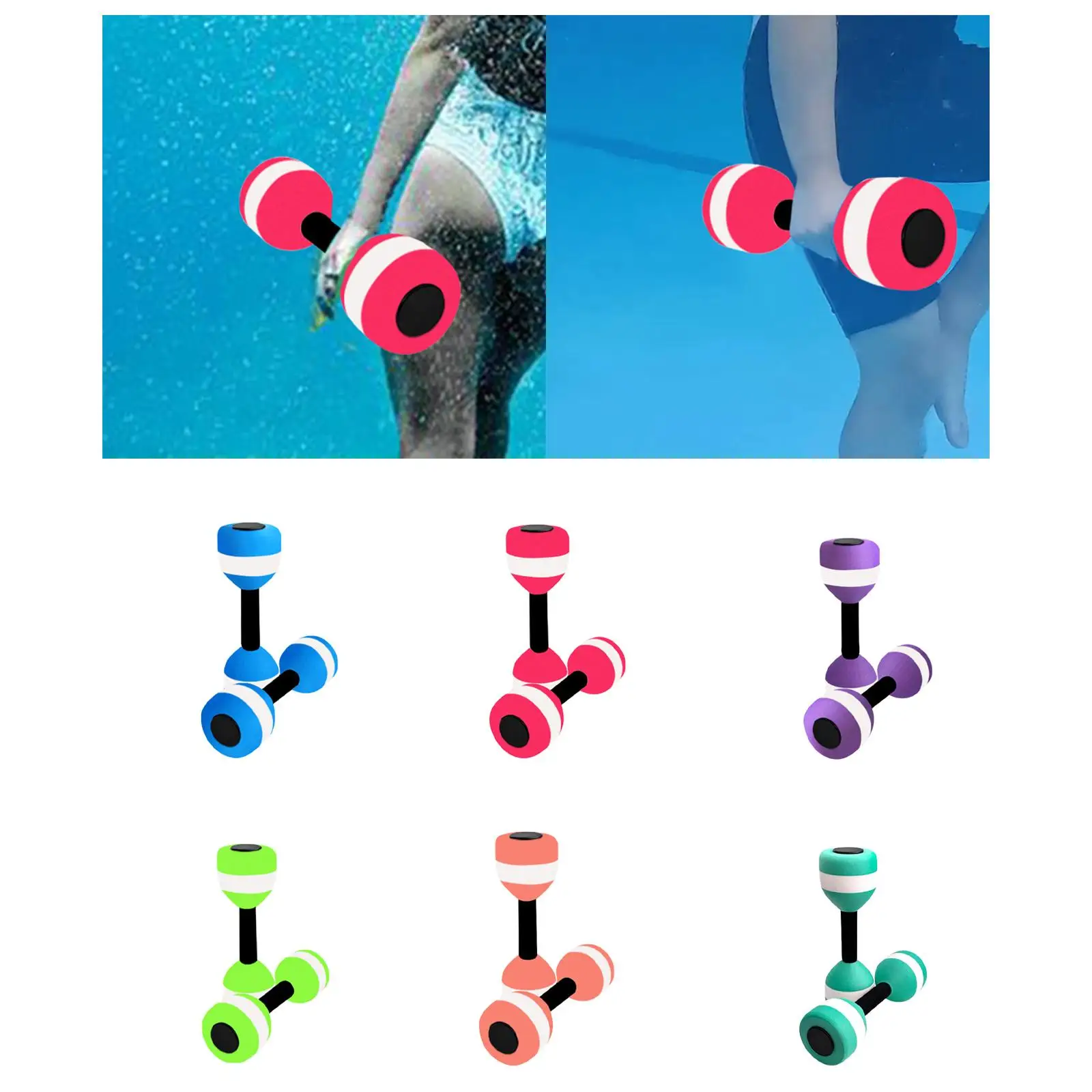 Mancuernas de espuma para deportes acuáticos, equipo de ejercicio portátil para piscina, entrenamiento físico, para hombres y mujeres, 2 uds.