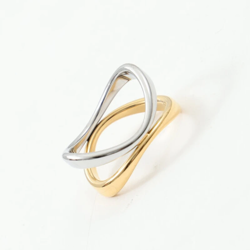 New Vintage High End PVD Tarnish Free Waterproof Two colors Ring for Women Girl