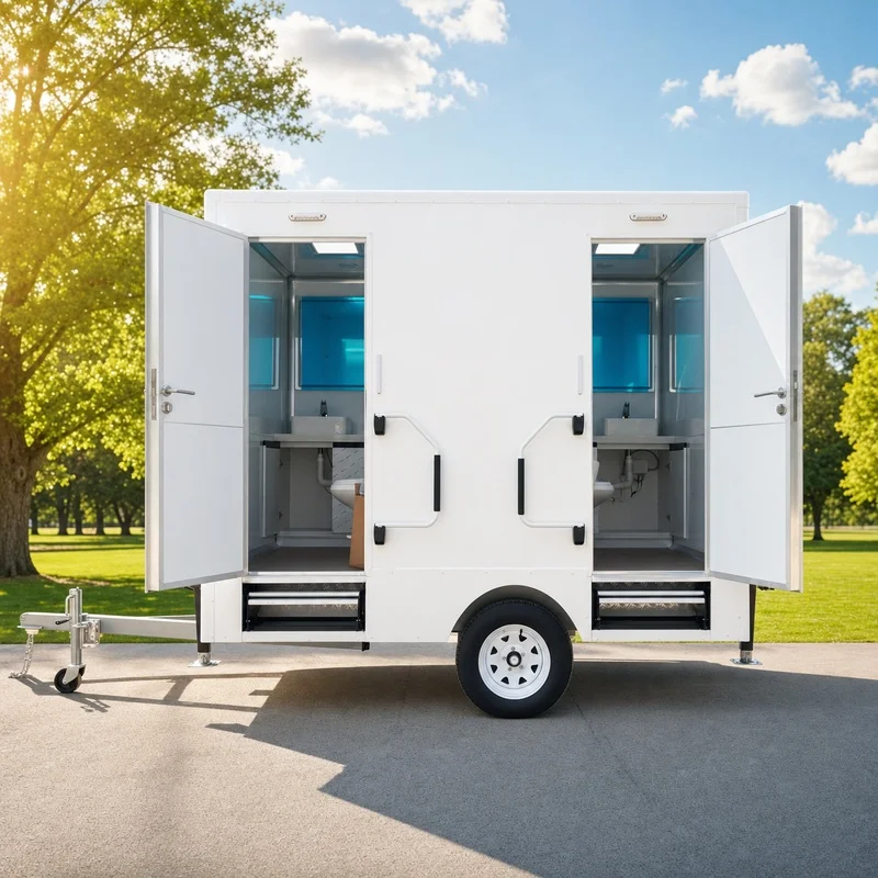 On-Wheel Mobile Restroom Trailer Modern Postmodern Design Eco-Friendly Customized for Park Outdoor Leisure Venue