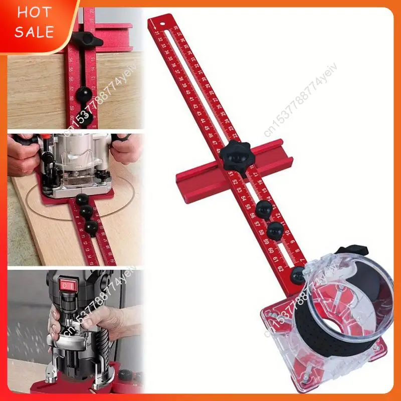 Woodworking Aluminum Alloy Trimming Machine Base Backrest Metric Milling Circle Locator Round Hole Slot Locator A62X