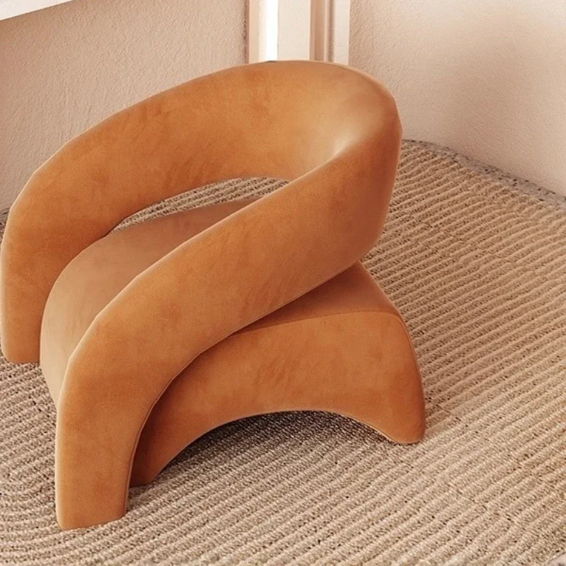 Light luxury lazy single sofa chair, living room balcony, small apartment, Internet celebrity curved creative lounge chair