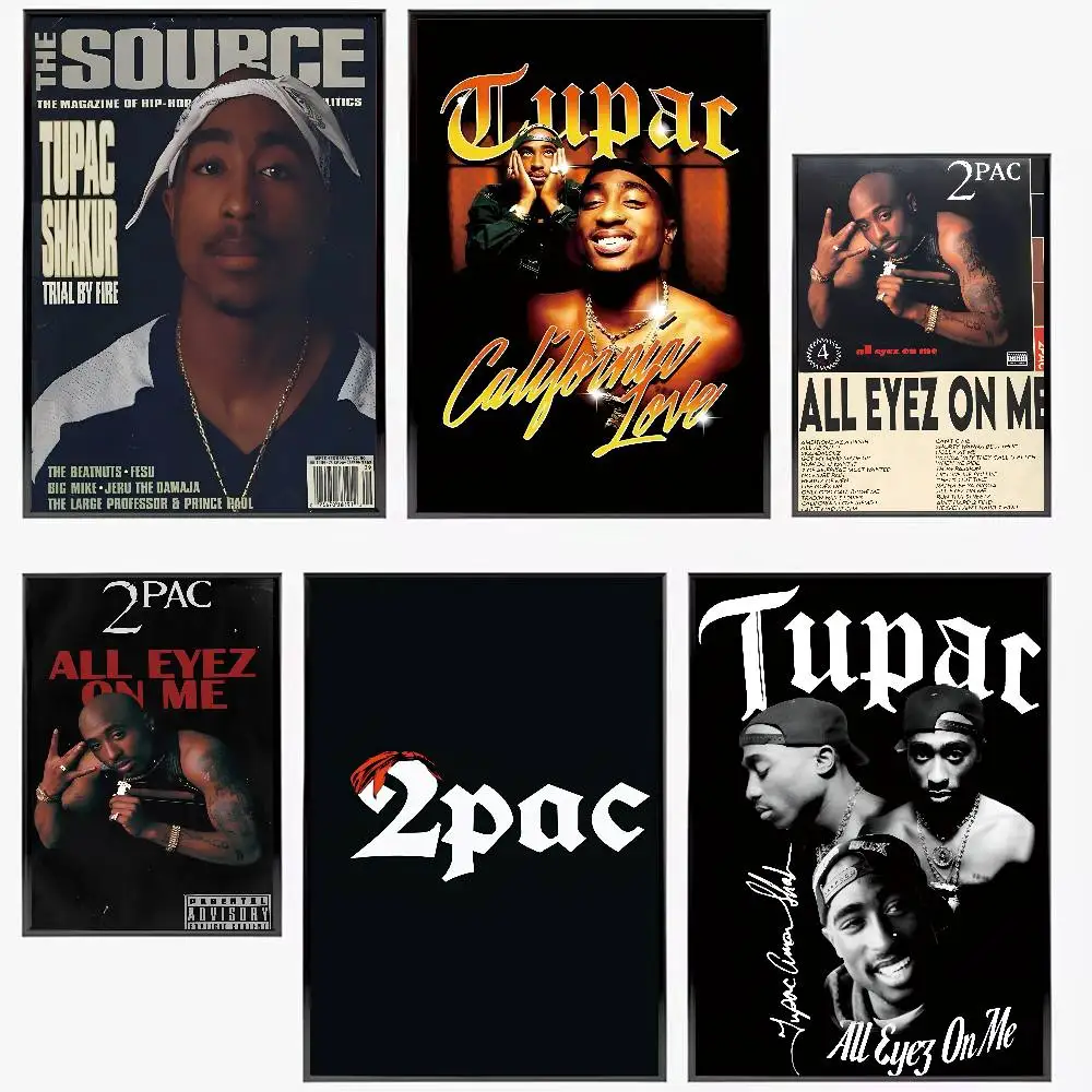 Rapper 2Pac T-Tupac S-Shakur Posters High Quality Self-adhesive Wall Art Decorations Color Prints Sticky