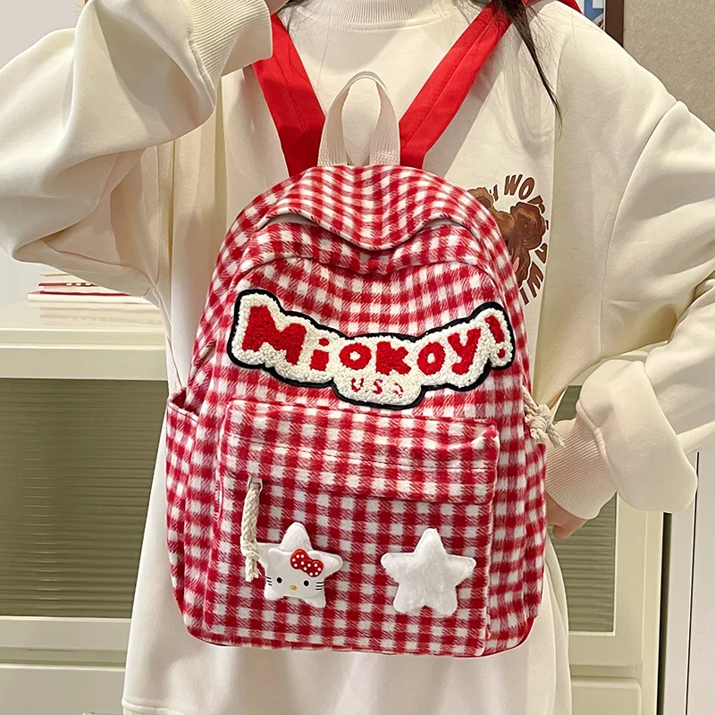 

2024 New Hello Kitty Girl Backpack Fashion High Quality Multi Functional Backpack Cartoon Casual Large Capacity Student Backpack