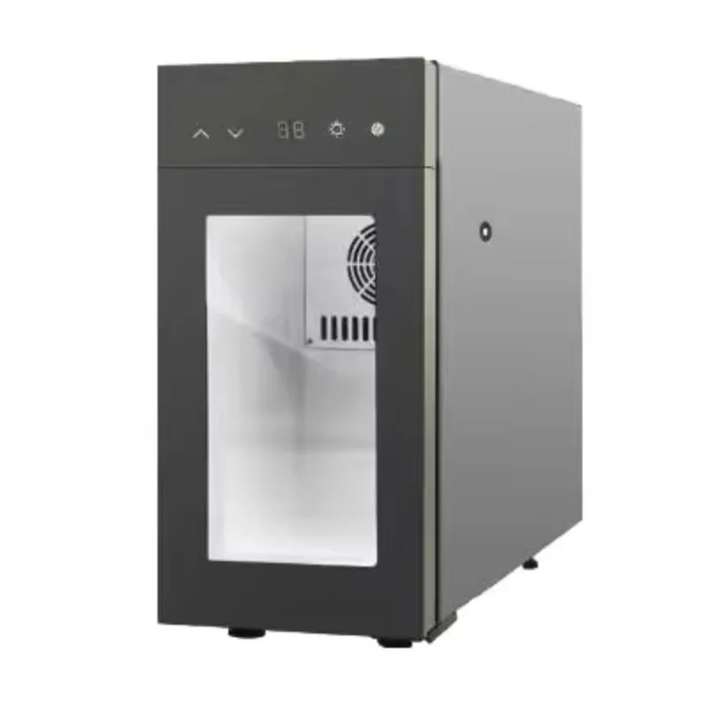 

Coffee Maker with Mini Portable Glass Door and Touch Light Emitting Diode Controlled Milk Cooler