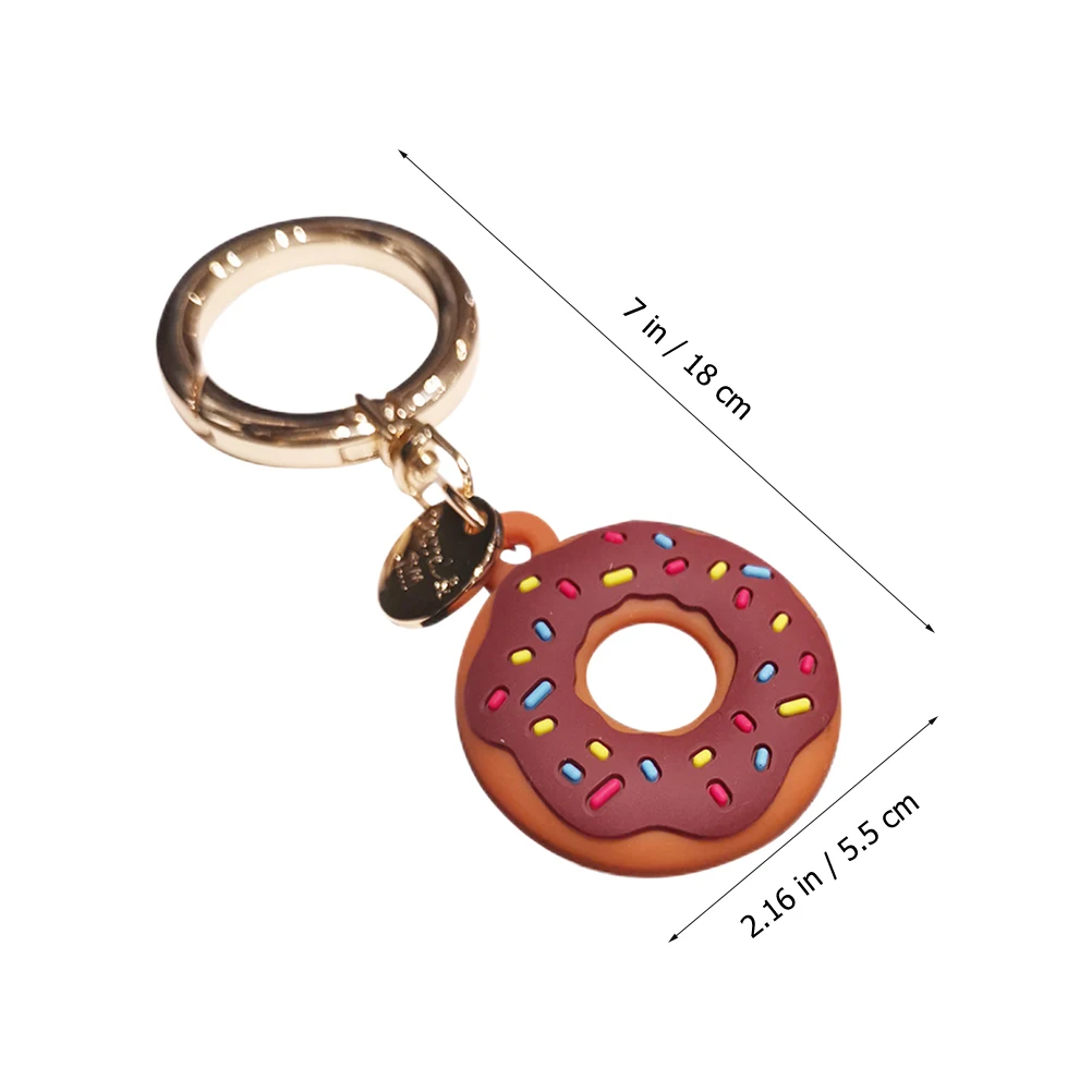 

Donut Cell Phone Case Key Ring Tracer Cover Dessert Silicone for Locator Delicate Anti-lost Sleeve Protective Shell