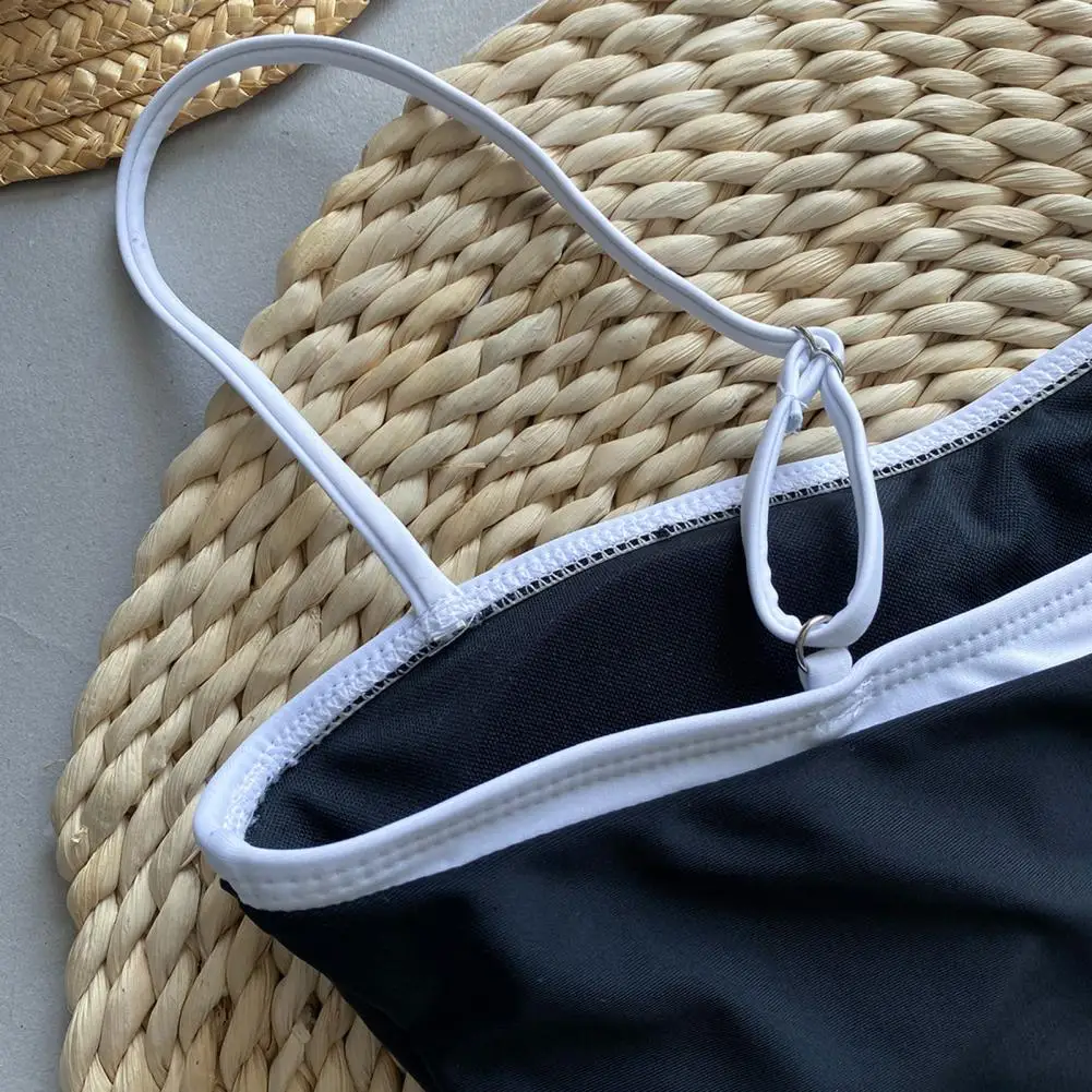 ผู้หญิง One Piece บิกินี่ Vintage High Cut ชุดว่ายน้ํา Bandeau Beachwear แผ่นเต้านมผู้หญิงชุดว่ายน้ําฤดูร้อนชุดว่ายน้ําบิกินี่