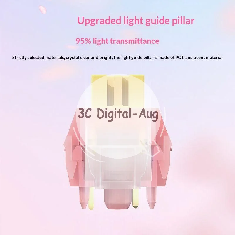 10Pcs Outemu Silent Peach Lemon Switches V3 5Pin POM Hot Swap Mute Switches for Custom Keyboard Enthusiast