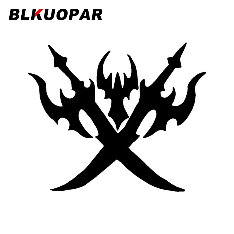 BLKUOPAR Lost Ark Video Game Cross Knife Weapon Logo Decal Personality Car Stickers Windows Bumper Surfboard Laptop Car Styling