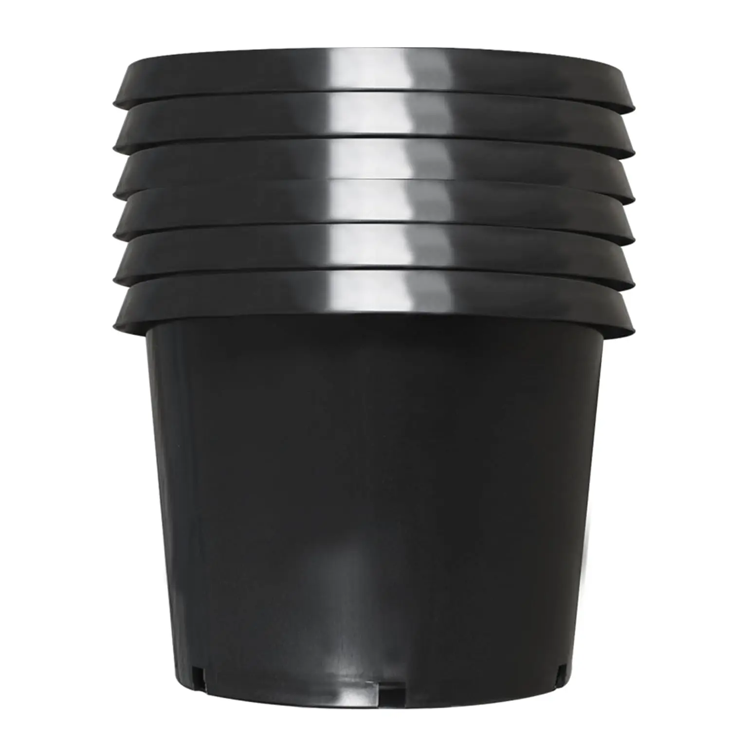5 Pack 25 Gallon Large Plant Pot Black Grower Nursery Pot for Trees