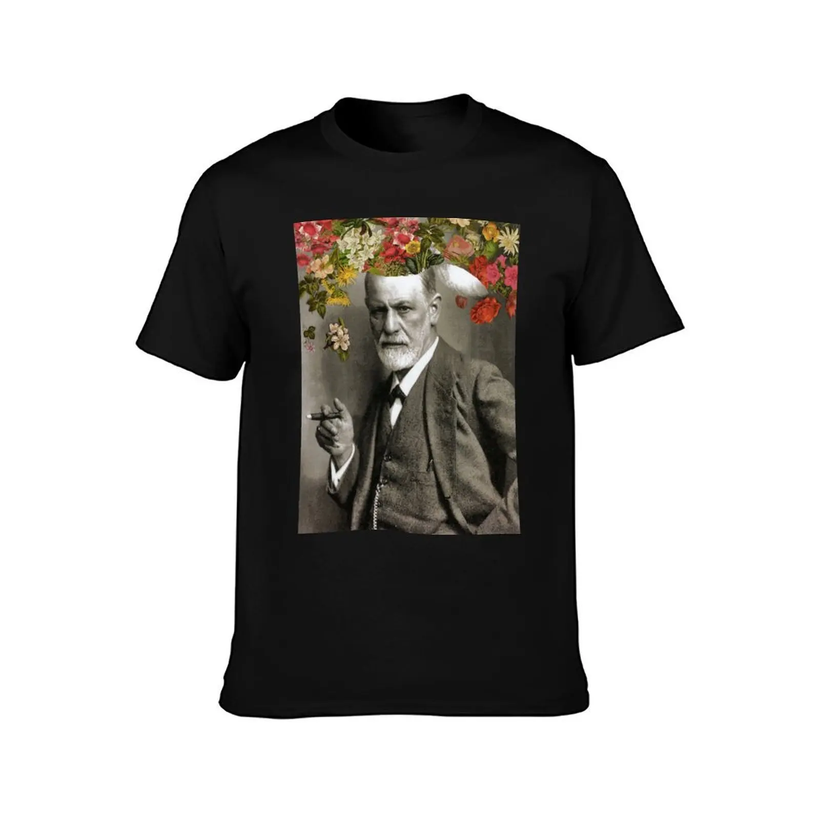 Freud T-Shirt Summer Casual Cotton Tee Oversized Streetwear Tops Vintage Graphic Print Loose Fit Short Sleeve 100% Cotton