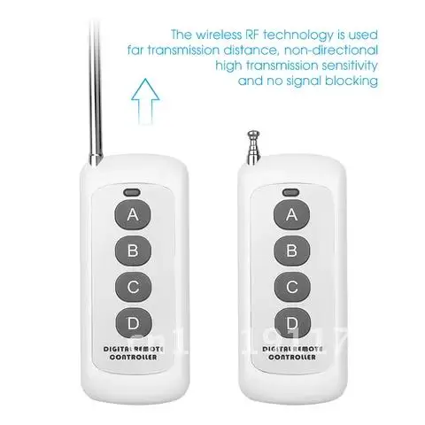 433Mhz Wireless RF Remote Control 1527 Learning Code Transmitter Long Range 2/4/6/8 Buttons For Smart Home Garage Door Opener