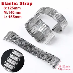 18mm-22mm Metal Elastic Strap For Casio F-91W A158/168 AQ230 AE1200/1300Width Adjustment Stretch Stainless Steel Watch Band