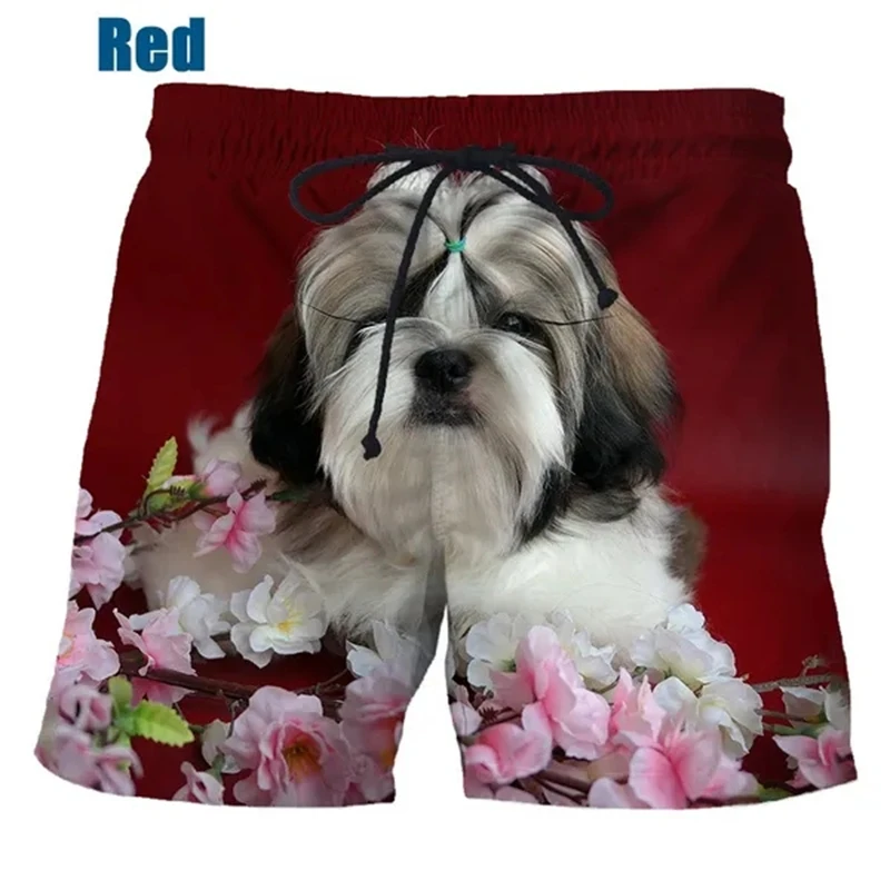 New Fashion Unisex Funny 3D Printed Shih Tzu Dog Beach Short Pants Cute Men Women Kids Clothing Causal Swimming Trunks Shorts