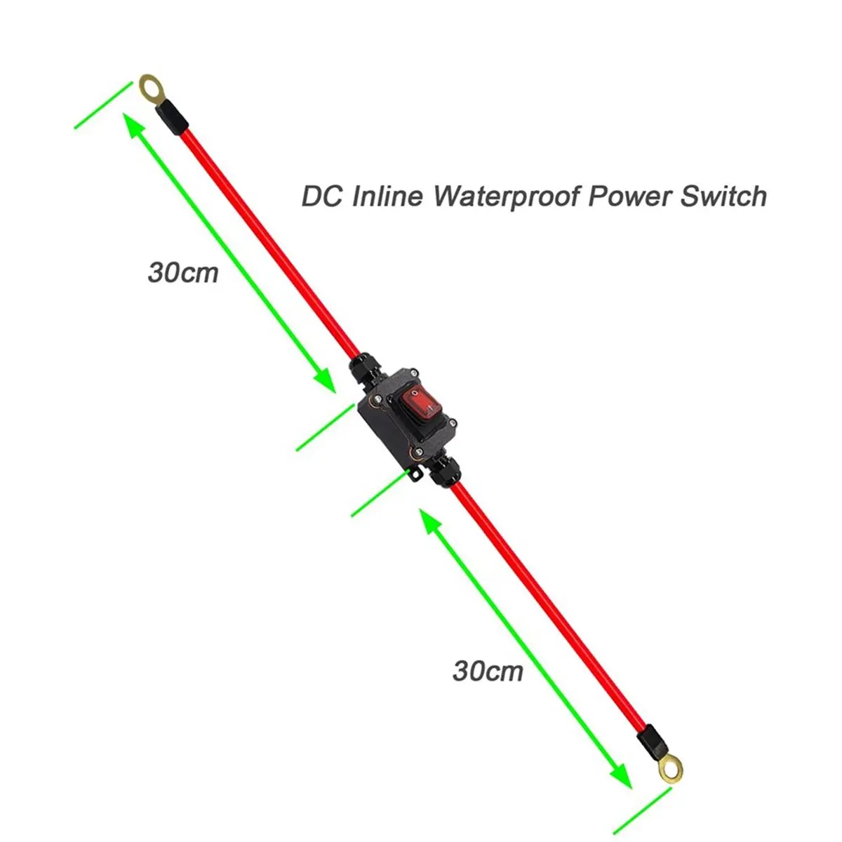 Compatible DC12V Inline Wire Switch DC12-24V DPST Dual Side Wiring Switch 25A IP65 with On/Off Quick Connect/Disconnect Switch